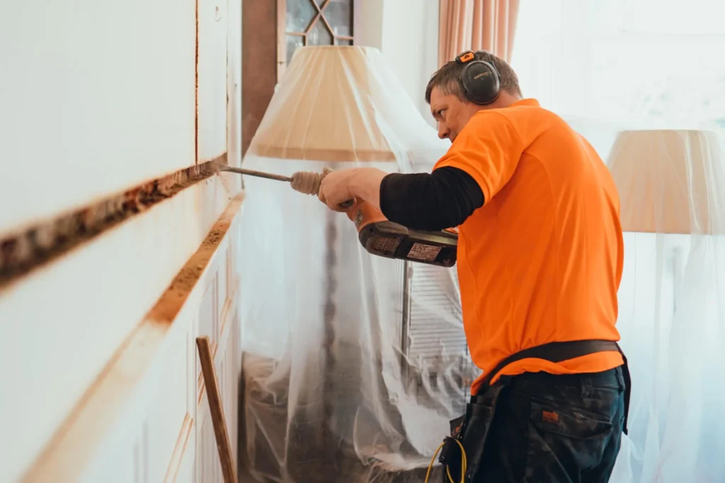 rewire electrican opening plastering for rewire