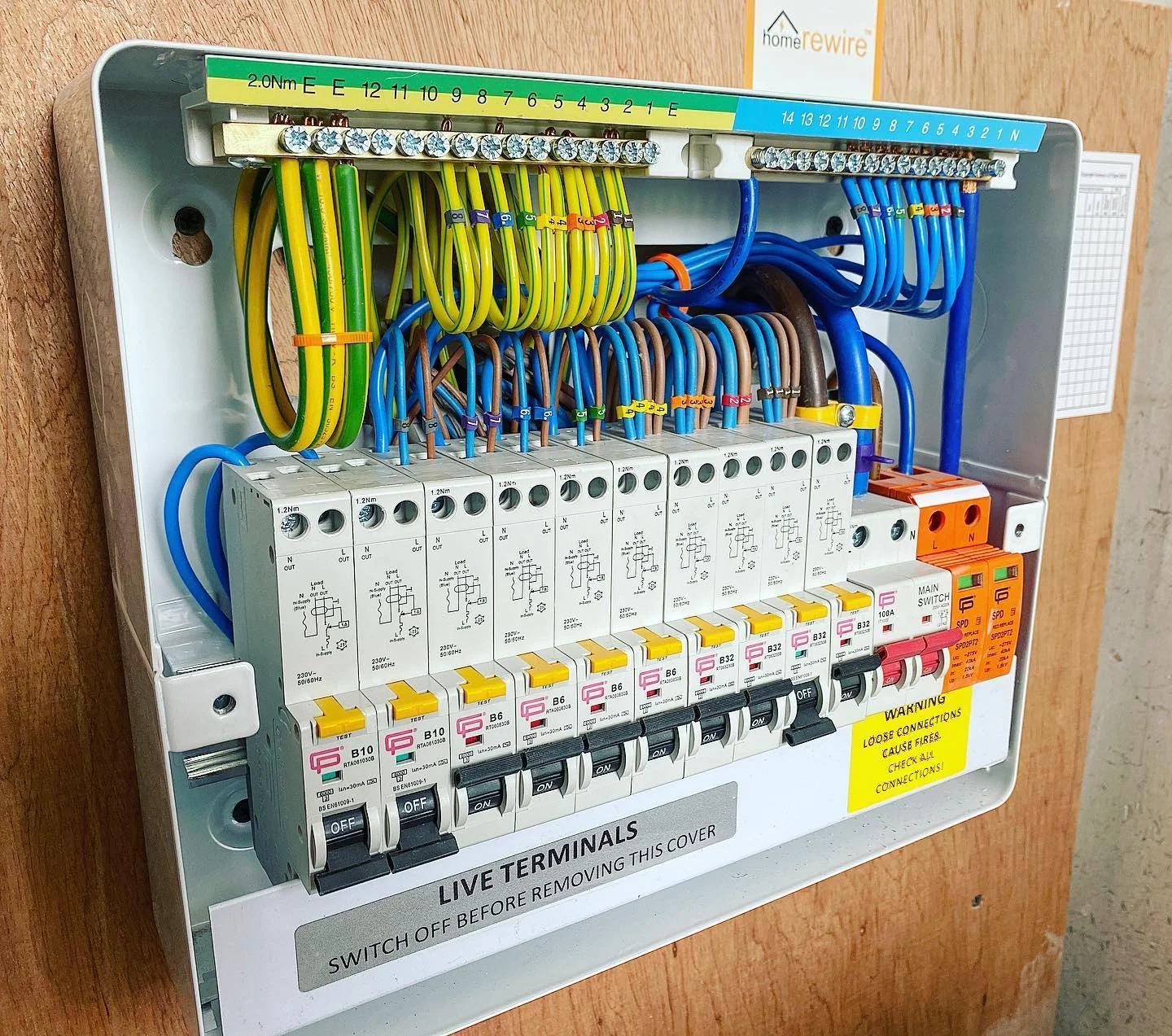 HomeRewire electrician second-fixing sockets on a house rewire